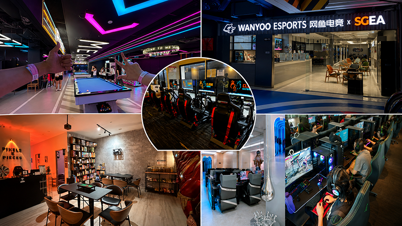 image shows collection of esports and gaming cafes in singapore