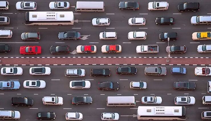 Traffic flowing as a representation of network congestion