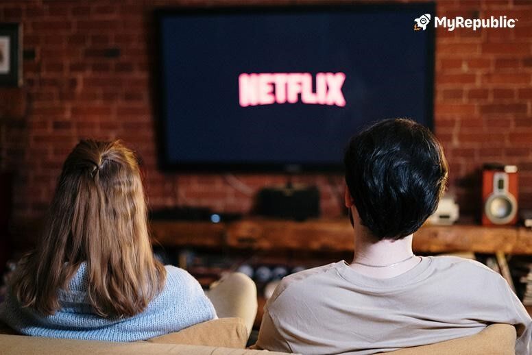 Family watching Netflix