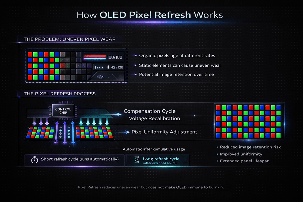 How does OLED Pixel Refresh Work